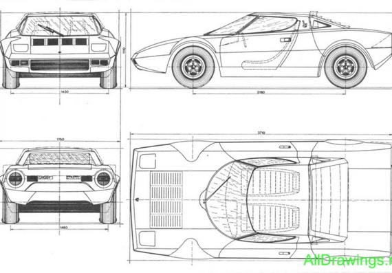 Lancia Stratos (Lanca Stratos) - drawings (drawings) of the car